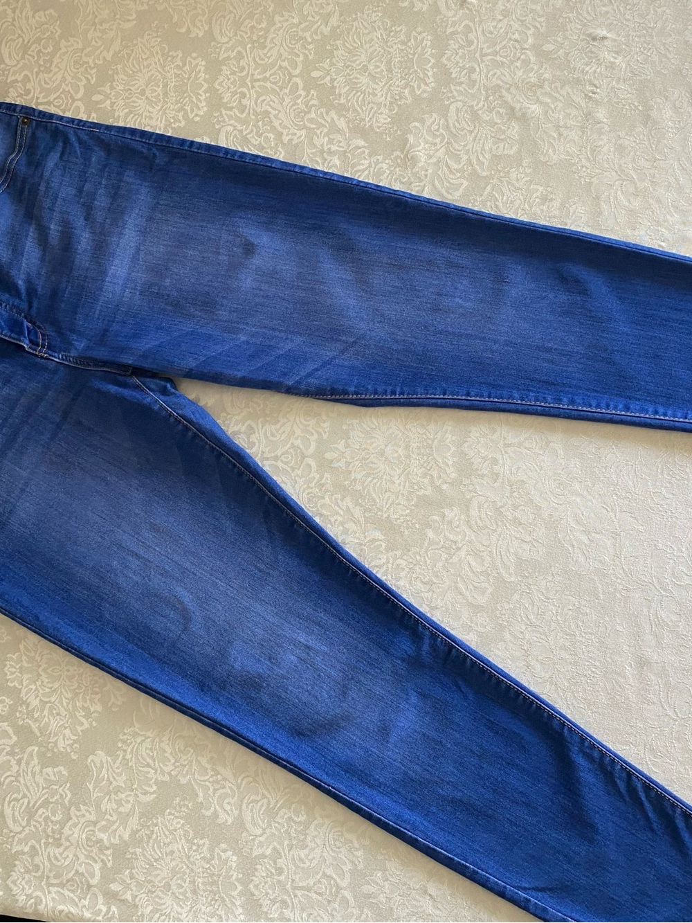 Celebrity Pink blue denim jeans with gold stitching